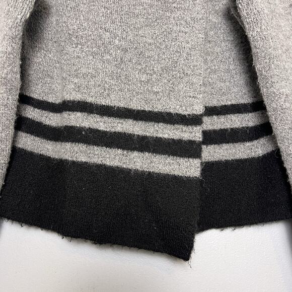 Max Studio Women's Wool Blend One Button Shawl Neck Cardigan Gray Black Sz L - Picture 2 of 11